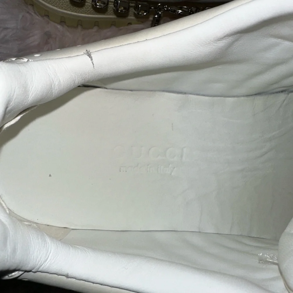 New Gucci Re-Web Crystal Chain Sneakers Size 38 - Picture 11 of 14